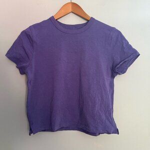 Lululemon Classic Fit Short Sleeve Shirt Cotton Blend Charged Indigo Size 4